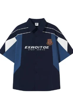 Colorblock Jersey Button Shirt