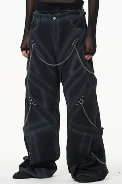 Layered Chain Utility Cargo Pants