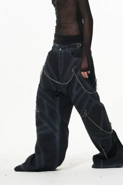 Layered Chain Utility Cargo Pants