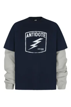 Lightning Print Two-Layer Long Sleeve