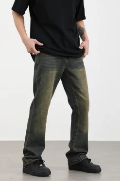 Retro Mud Wash Flared Jeans