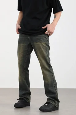 Retro Mud Wash Flared Jeans